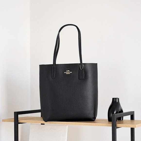 Coach Thea Leather Large Shoulder Tote Black - Picture 6 of 10